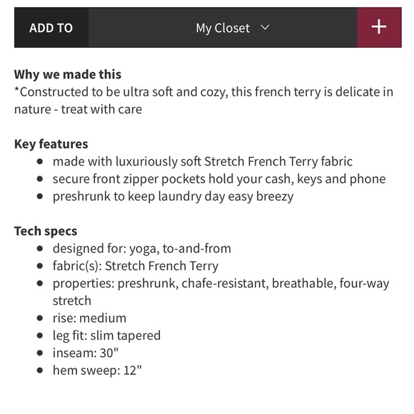 Lululemon rejuvenate sweats - Picture 2 of 3